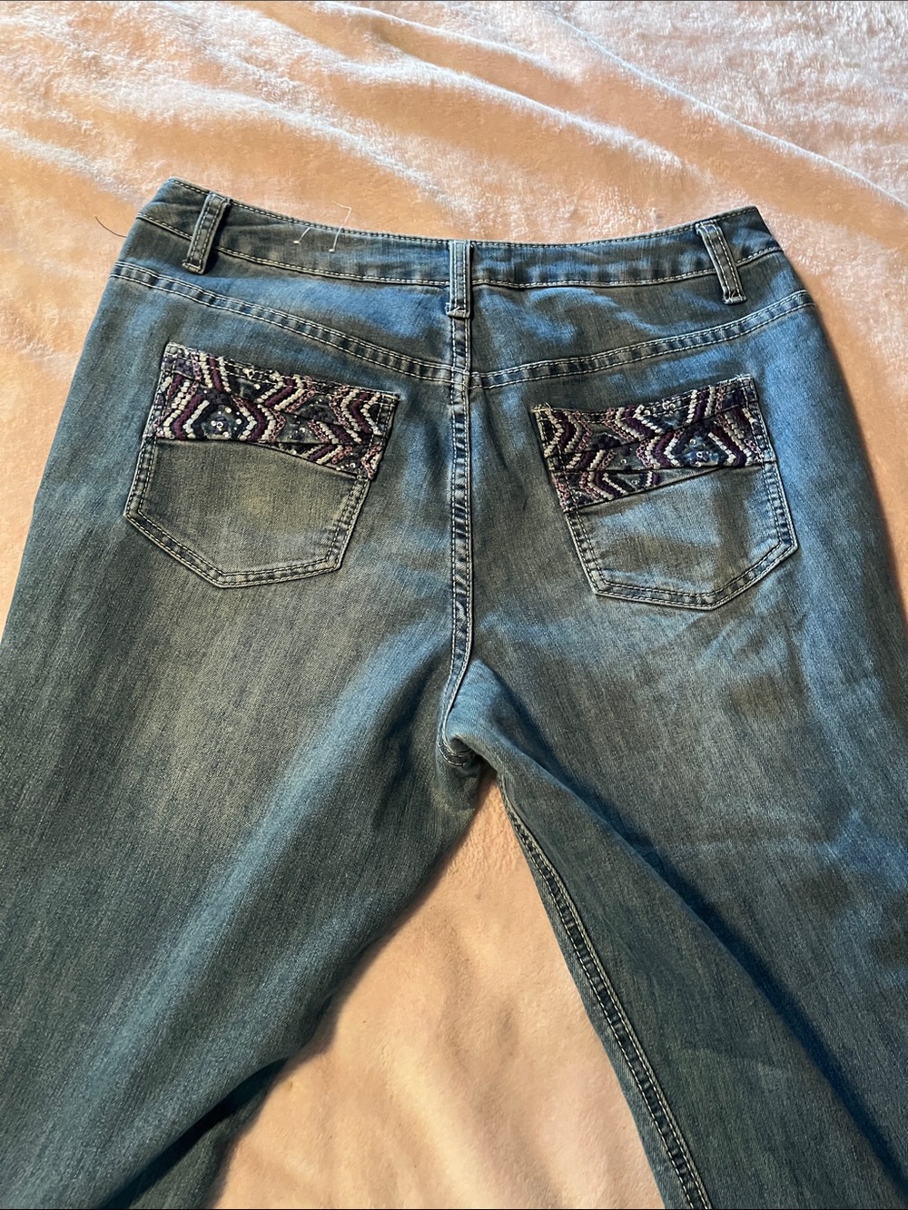 Women’s Blue Denim Jeans with Embroidered Back Pockets
